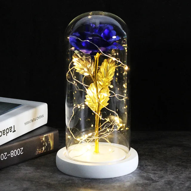 Beauty and the beast inspired glass rose