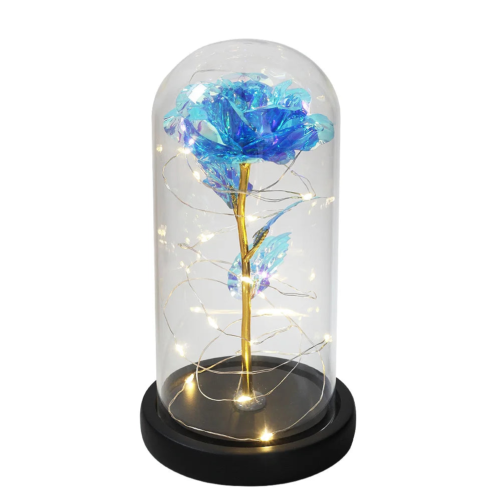 Beauty and the beast inspired glass rose